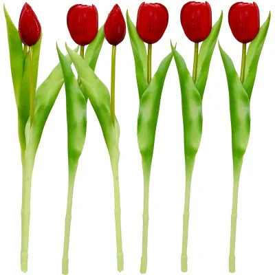 Buqetë lulesh artificiale Saska Garden, 7 tulipanë, 31cm, të kuq - 4