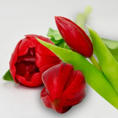 Buqetë lulesh artificiale Saska Garden, 7 tulipanë, 31cm, të kuq - 6