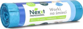 Qese plehrash Nexxt, 35L, LDPE me shirit tërheqës, blu, 15 copë