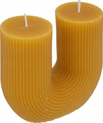 Qiri dekorativ Atmosphera Ribbed Demi U-Shaped, formë U, i kremtë