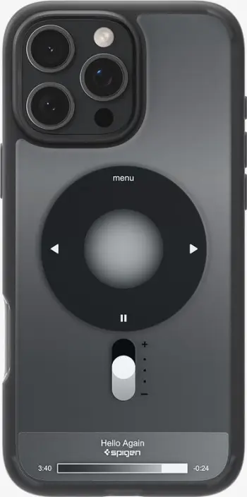Futrollë telefoni Spigen Ultra Hybrid MagSafe, për iPhone 16 Pro, transparente, kornizë e zezë