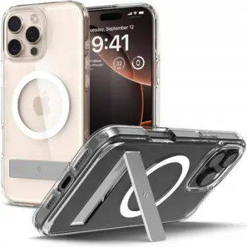 Mbulesë telefoni Spigen Ultra Hybrid S MagFit për iPhone 16 Pro 6.3", transparente, me magnet MagSafe