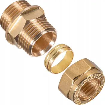 Fiting bronzi i drejtë mashkullor dy ferrule, 20x27, 18 mm