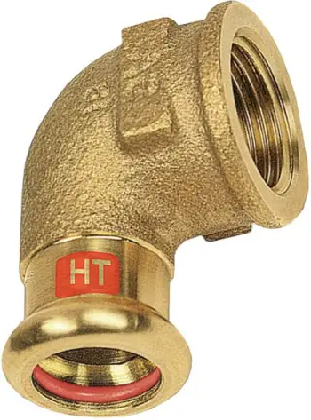 Fiting presimi Sanha PRESS BEND 90, 15 mm, 1/2", bronz