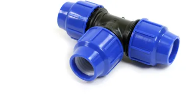 Fiting T plastik Perla TEE O32, Ø32mm, për ujitje, blu - 1