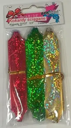 Fjongo dekorative Penword Pull Bows, 9 cm, set 3 copë, shumëngjyrëshe