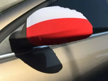 Mbulesa pasqyre makine Enero Poland, set 2 copë, elastike, e kuqe e bardhë