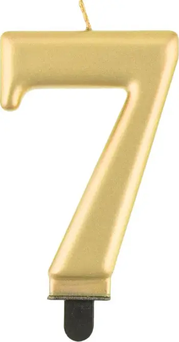 Qiri ditëlindjeje Godan Numri 7, me fitil, ngjyrë ari