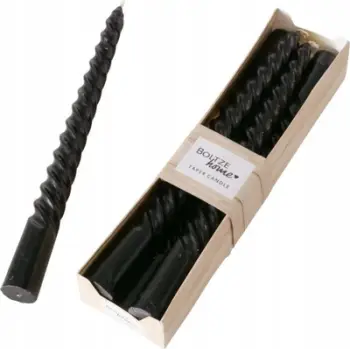 Qirinj dekorativë Boltze Twisto, konik, 20 cm, set 4 copë, të zinj