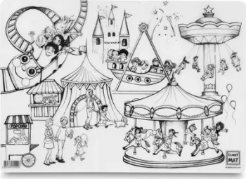 Fletë ngjyrosëse FunnyMat Amusement Park, e ripërdorshme, 48 x 33.5 cm, shumëngjyrëshe