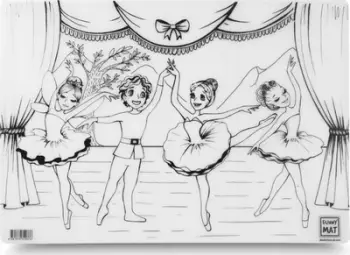 Fletë ngjyrosëse e ripërdorshme FunnyMats Ballerinas, 48 x 33.5 cm, PP jo toksik, shumëngjyrëshe