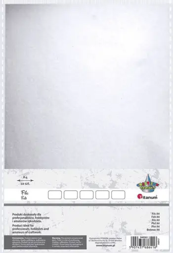 Fletë filci dekorativ Titanum Felt A4, 2mm, set 10 copë, e bardhë