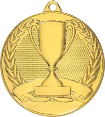 Medalje sportive General me kupë, çelik, 5 cm, ngjyrë ari