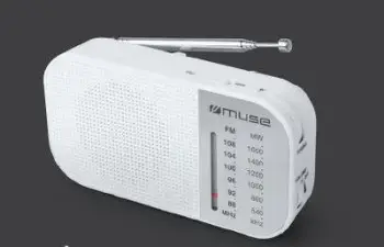 Radio xhepi Muse M-025 RW, tuner FM MW, dalje për kufje, e bardhë