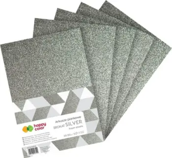 Fletë shkumë Gdd A4 Glitter, paketim 5 copë, 2mm, argjendi me shkëlqim