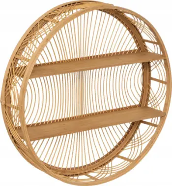Raft muror Atmosphera Inacio Bamboo, 70 cm, bambu dhe dru, bezhë