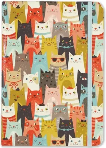 Fletore Cats Journal, 160 faqe, format 5" x 7", shumëngjyrëshe