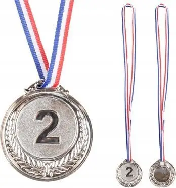 Medalje sportive Silver Medal Second Place, aliazh zinku, ngjyrë argjendi