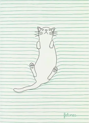 Fletore e vogël Santoro Feline Fine, bllok shënimesh, jeshile