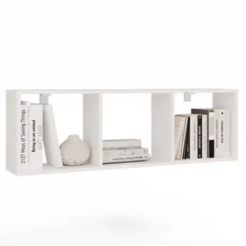 Raft muri TopEshop COBI 1x3, 3 ndarje, i bardhë mat