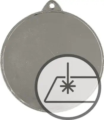 Medaljon metalik për gdhendje lazer, rrethor, argjendtë