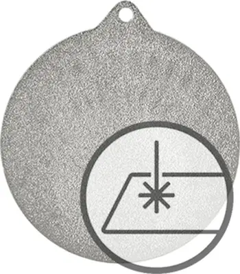 Medaljon metalik për gravurë, i rrumbullakët, për varëse, argjendtë