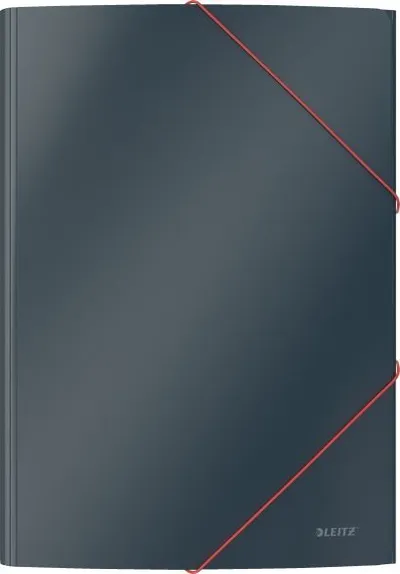 Folder kartoni Leitz Cosy, A4, me shirit elastik, gri - 1