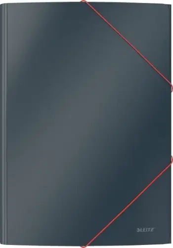 Folder kartoni Leitz Cosy, A4, me shirit elastik, gri