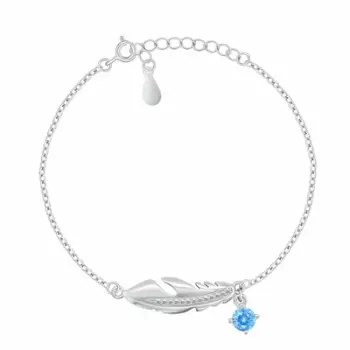 Byzylyk për femra Brilio Silver BRC221W Feather, i argjendtë/ i kaltër