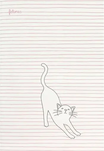 Fletore Santoro Medium Notebook Stay Pawsitive, madhësi mesatare, kapak me mace, rozë