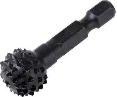 Rasp për dru Wolfcraft, kokë sferike, shank gjashtëkëndor 1/4", i zi - 1
