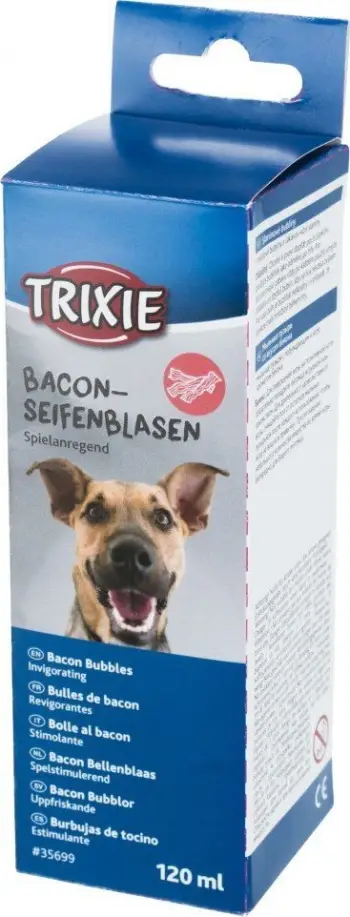 Flluska loje për qen Trixie Bacon Bubbles, 120 ml, me aromë bekoni