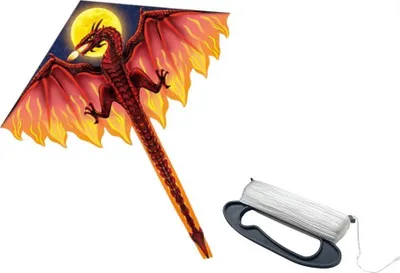 Fluturake Leantoys Large Kite Red Dragon, 170x130cm, e kuqe - 1