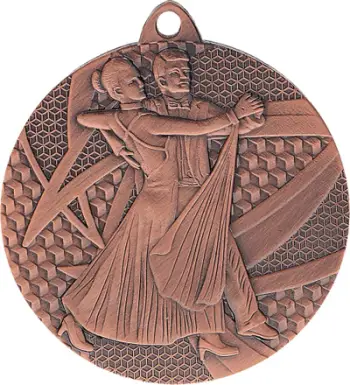 Medalje vallëzimi bronzi Dance Steel, 2cm, ngjyrë bronzi