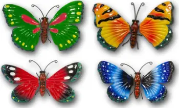 Flutur dekorativ Saska Garden Butterfly, metal, 26 cm, jeshil