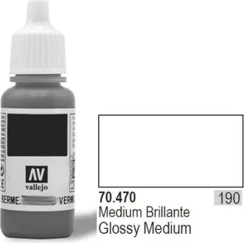 Medium akrilik Vallejo Model Color Glossy, 17ml, me shkëlqim, transparent