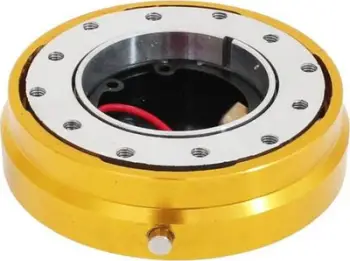 Mekanizëm shkëputës timoni MTuning Naba Quick Release Flat, alumin T6061, 6 vida montimi, i artë