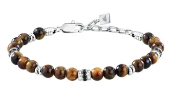 Byzylyk për meshkuj Morellato Tiger Eye Pietre S1746, kafe/ i zi