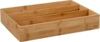 Tabaka organizuese për takëme 5 Five Simply Smart, 3 ndarje, bambu, ngjyrë natyrale