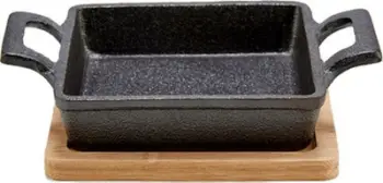 Tabaka hekuri me bambu, 19 x 5 x 14 cm, set 2 copë, e zezë