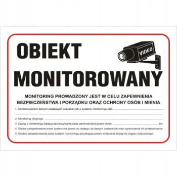 Tabelë paralajmëruese CCTV Delta TBI-28R, objekt i monitoruar, format A4, kuqe e bardhë