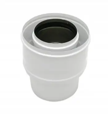 Reduktor Turbo Spiroflex Double Walled 80/125 x 60/100, inox, i bardhë