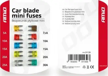 Komplet siguricash auto AMiO Fuse Kit, shumëllojshmëri madhësish, shumëngjyrësh