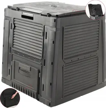 Kompostier kopshti Keter Garden E-composter 47/23, 470L, me qëndrim, i zi