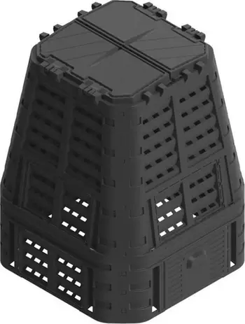 Kompostues kopshti Flo T35624, 740L, plastikë e qëndrueshme, i zi