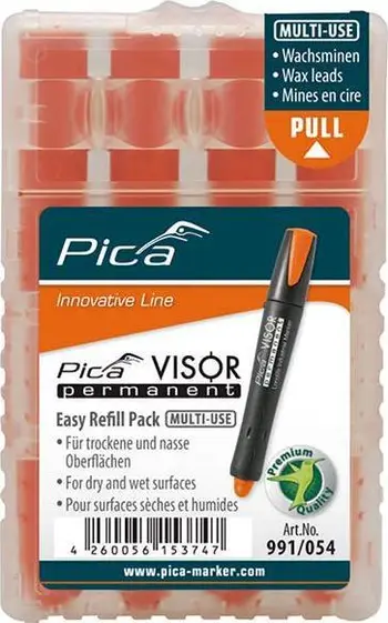 Refill për marker Pica VISOR Permanent, set, portokalli fluoreshent