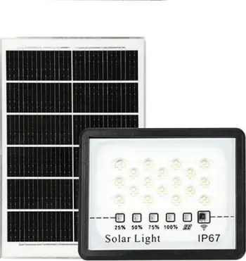 Reflektor solar LED Solar Halogen, sensor zmbrame, IP65, me telekomandë, i zi