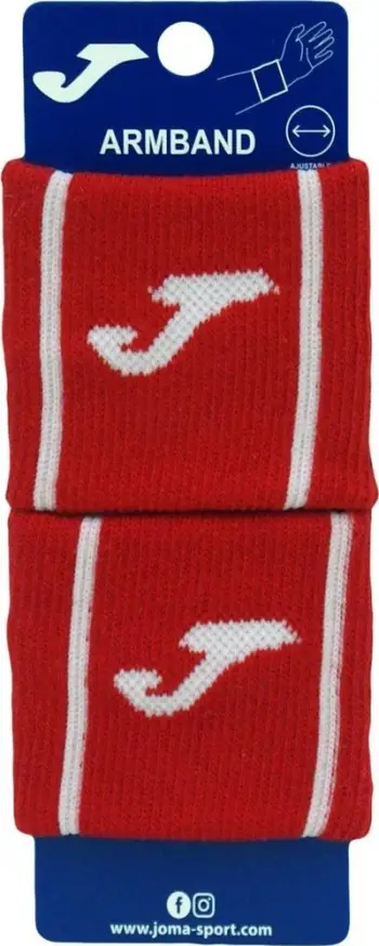 Bandë dore sportive Joma Game, set 2 copë, pambuk elastik, e kuqe me të bardha