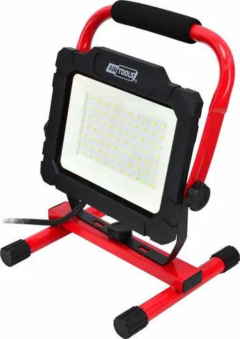 Reflektor portativ AWTools SMD LED, 50W, IP65, i verdhë