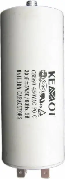 Kondensator Kemot, për motorët njëfazor, 450V, 30uF, 110V - 600V AC